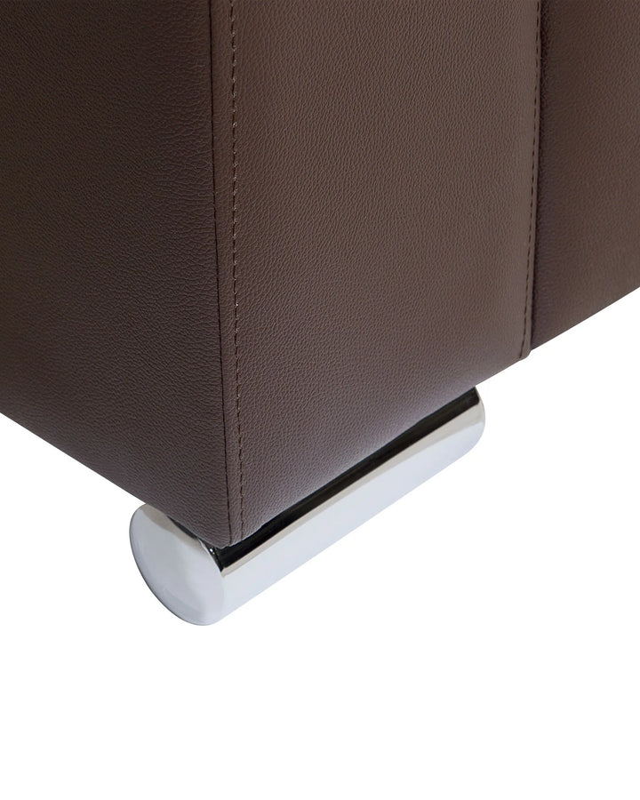 Armchair Leather Dark Brown Acevedo