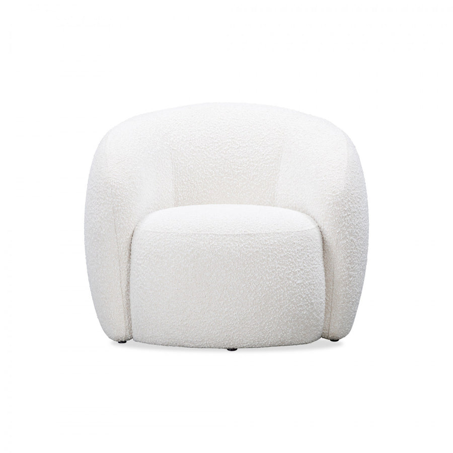 White textured ottoman on a white background