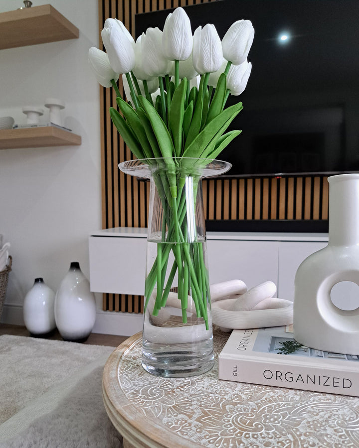 Baeza Decorative Vase Ceramic 46 cm White