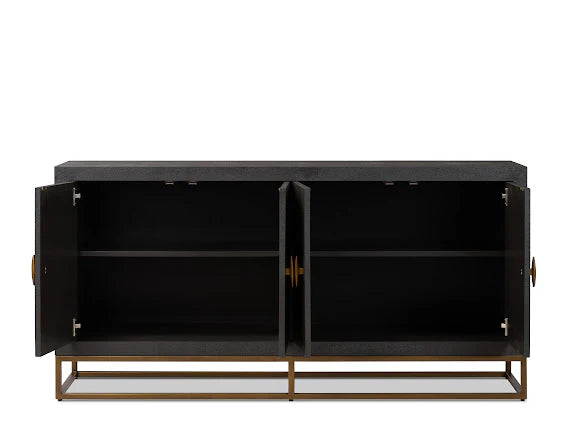 D.I.Designs Hampton Four-door Brown Faux Shagreen Sideboard