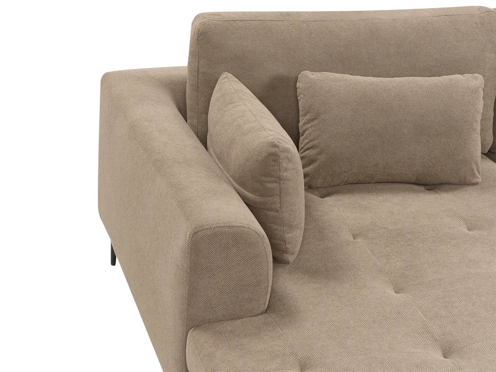 Corner Sofa 3 Seater Fabric Light Brown Right Hand Weller