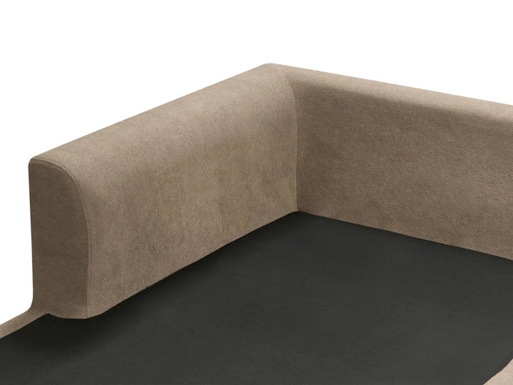 Corner Sofa 3 Seater Fabric Light Brown Right Hand Weller