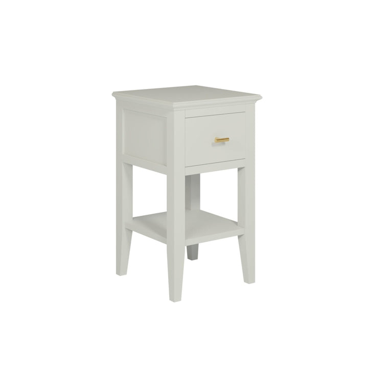 D.I. Designs Chilworth Grey Wood & Gold Side Table | 1 Drawer