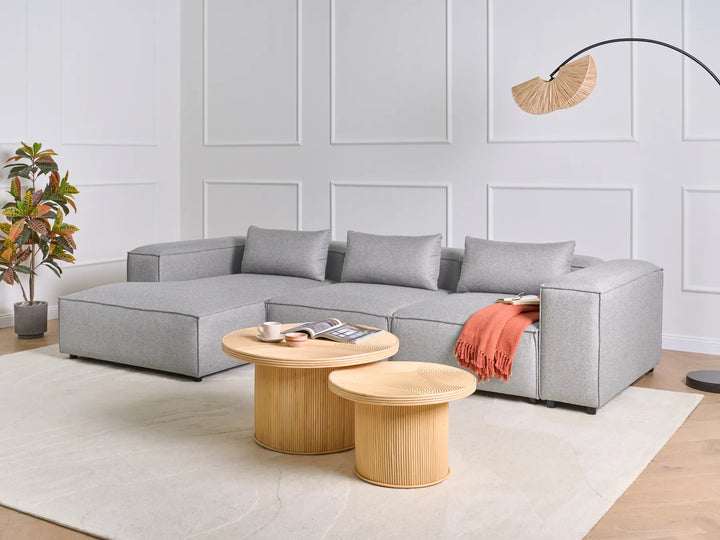 Modular Corner Sofa 4 Seater Grey Right Hand Meneses