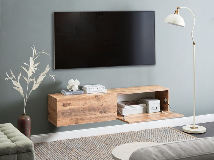 Wall Mounted TV Stand Brown Antoni