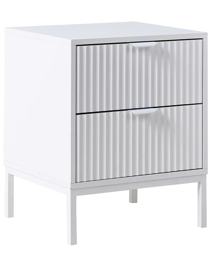 White 2-drawer bedside table