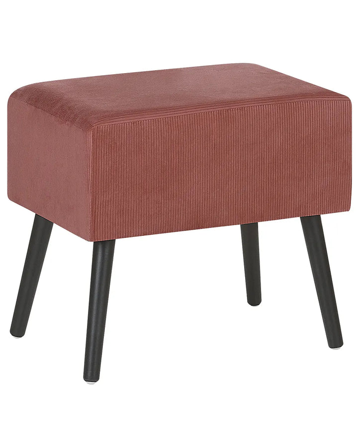 1 Drawer Bedside Table Corduroy Pink Balom