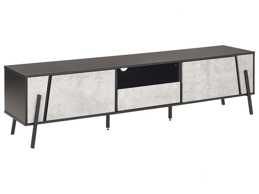 TV Stand Concrete Effect with Black Blackpool