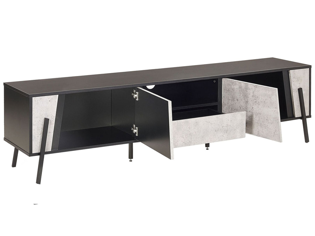 TV Stand Concrete Effect with Black Eilisha