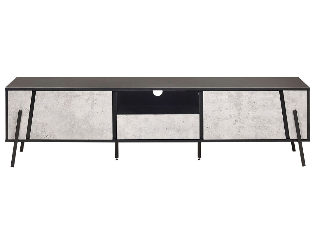 TV Stand Concrete Effect with Black Eilisha
