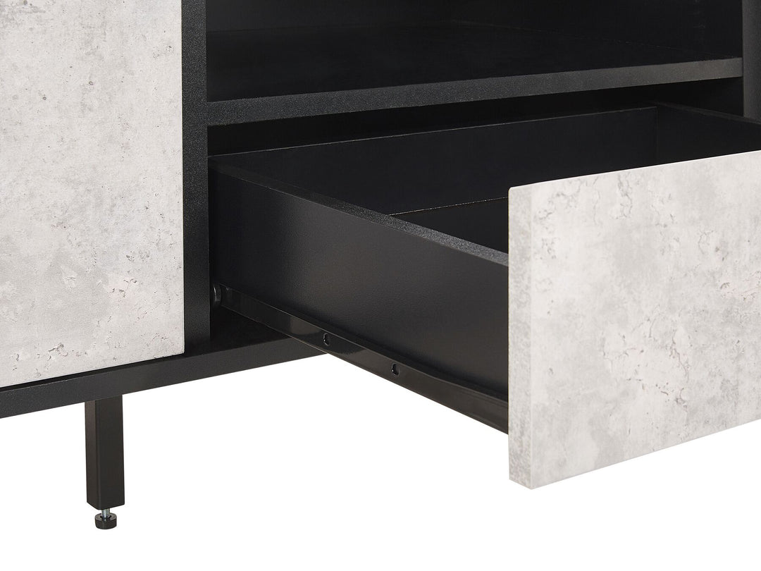 TV Stand Concrete Effect with Black Eilisha