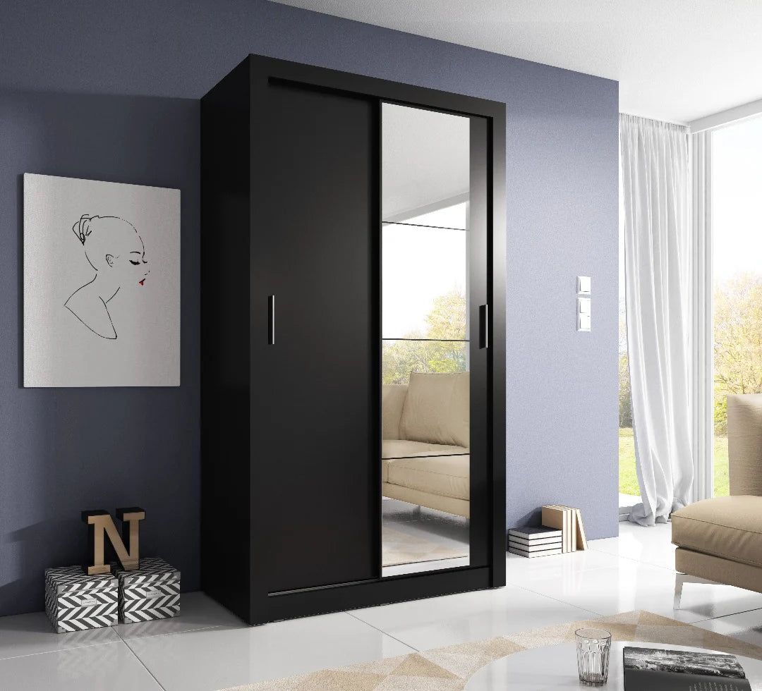 Arti 6 - 2 Sliding Door Wardrobe 120cm Black Matt
