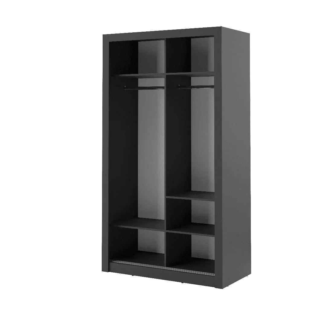 Isabella Sliding Door Wardrobe 120cm Black Matt