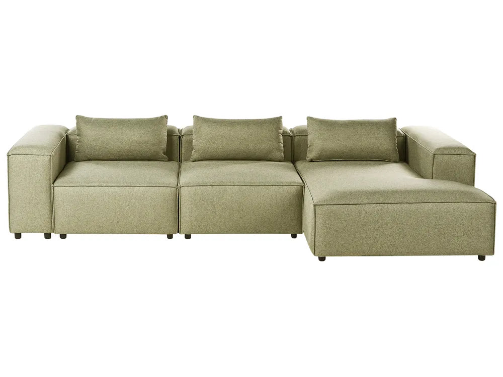 Modular Corner Sofa 4 Seater Light Green Left Hand Meneses