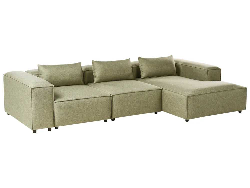 Modular Corner Sofa 4 Seater Light Green Left Hand Meneses