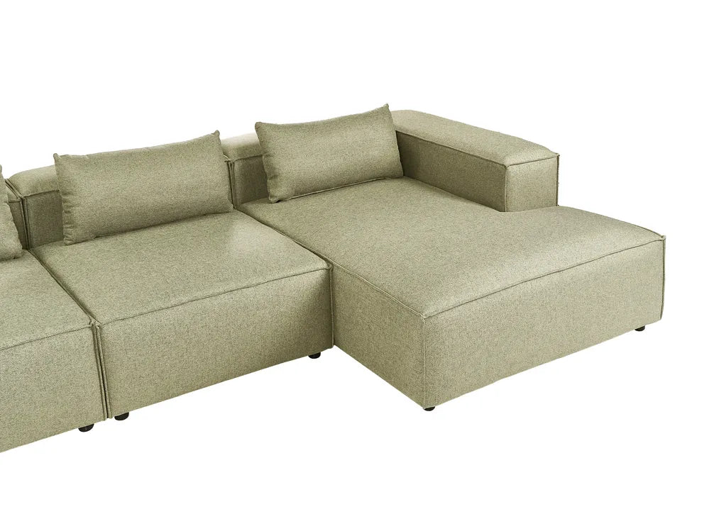Modular Corner Sofa 4 Seater Light Green Left Hand Meneses