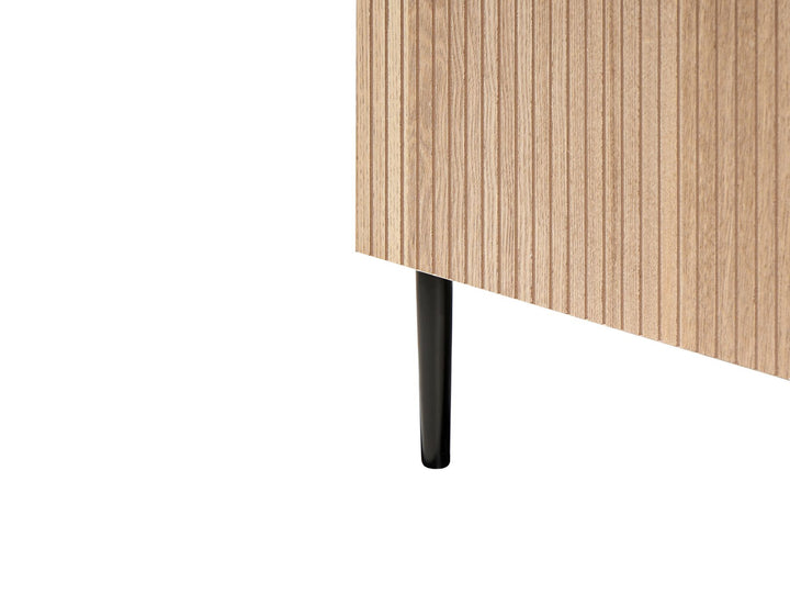TV Stand Wood Natural Ash Wood Black Bratchell