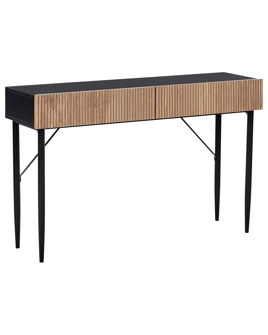 Console Table Wood Natural Ash Wood Black BLYTHE 