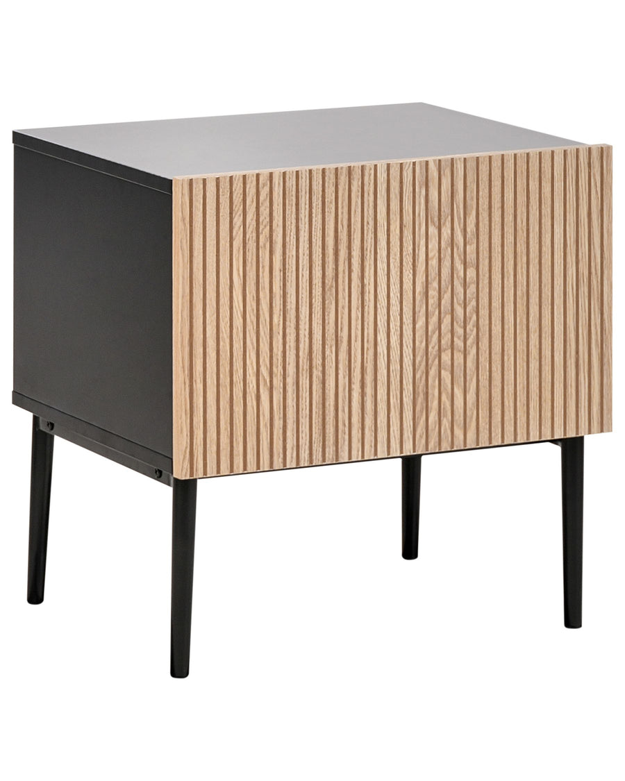 Bedside Table Natural Ash Wood Black BLYTHE 