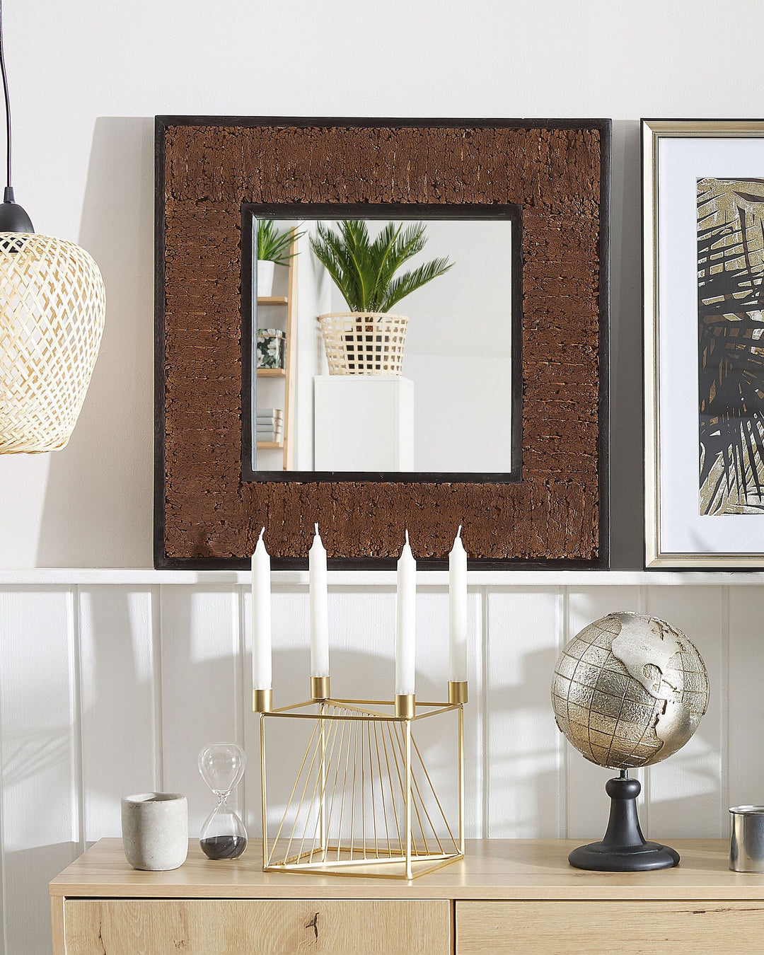Boise Wall Mirror Wood Dark Brown