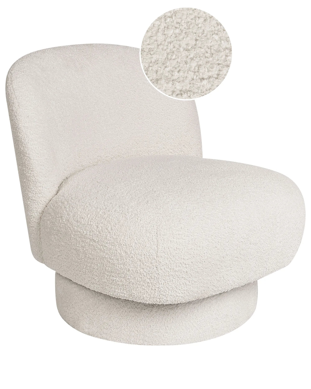 White textured chair with close-up of texture on a white background