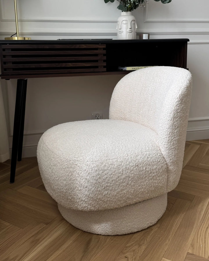Aylo Swivel Armchair Boucle Off-White