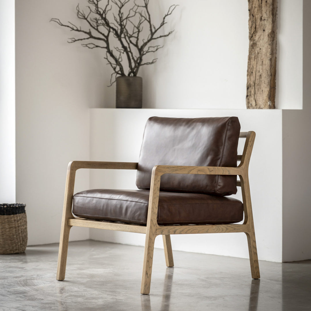 Cortona Armchair Antique Brown Leather