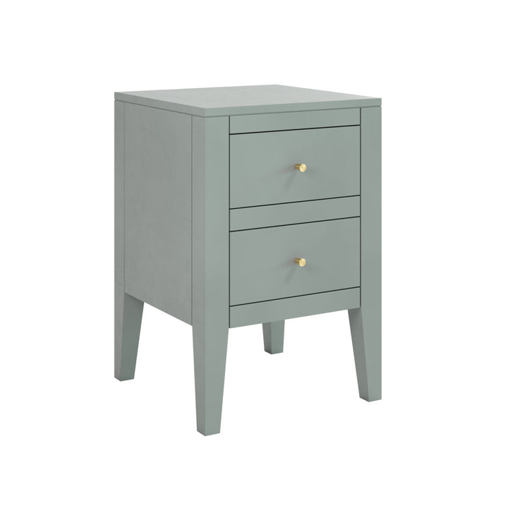 D.I. Designs Alton Birch Wood Pigeon Grey Bedside Table | 2 Drawers