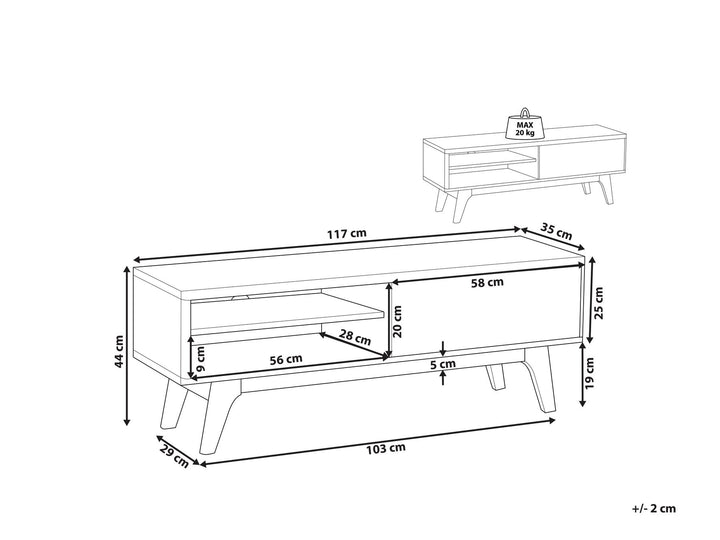 TV Stand Brown/ White Aronoff