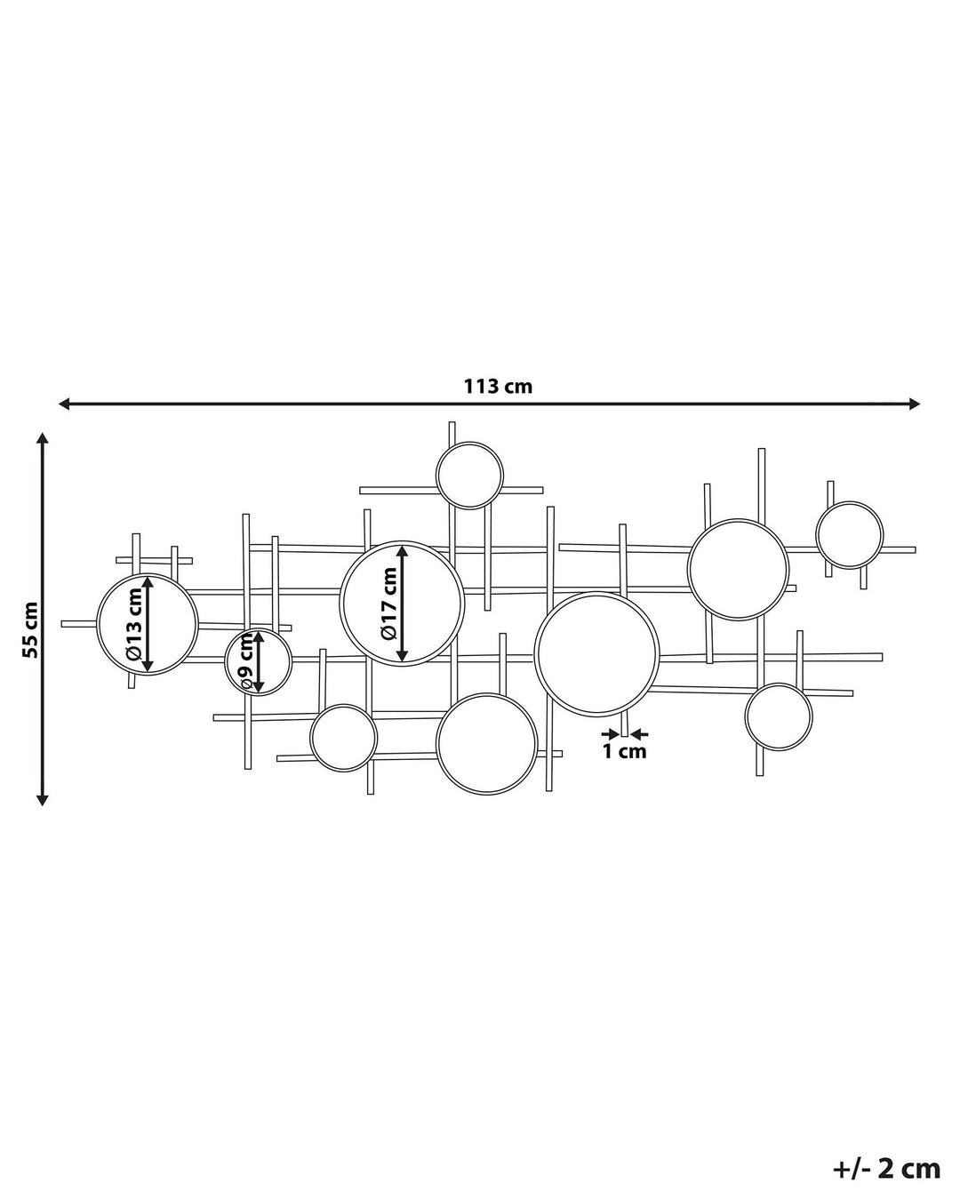 Ibos Wall Mirror Metal Black
