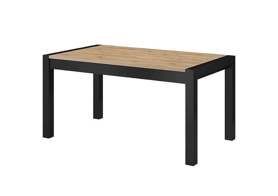 Aktiv Elegant Extending Dining Table 160cm in Oak Taurus & Black Matt - Versatile Dining Solution H79cm D90cm