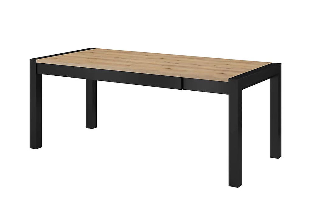 Aktiv Elegant Extending Dining Table 160cm in Oak Taurus & Black Matt - Versatile Dining Solution H79cm D90cm