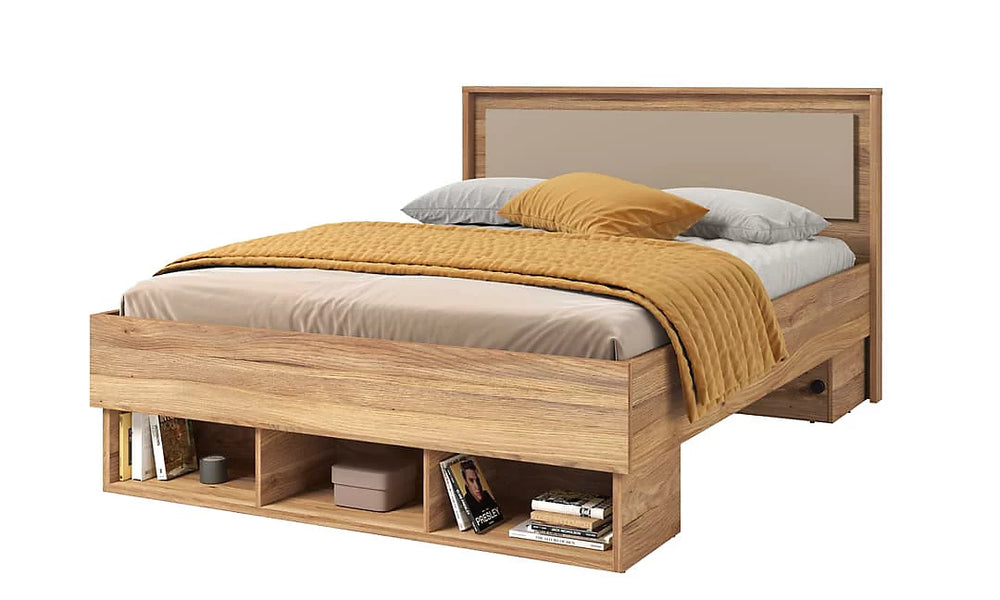 Elegant Impressio 30 Divan Bed EU Double 150cm x 101cm x 204cm in Oak Mauvella & Congo - Stylish Comfort