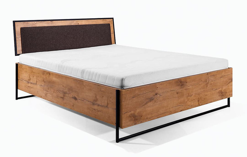 Loft Ottoman Bed with Elegant Storage - EU Super King Oak Lancelot & Black - W190cm