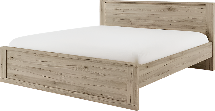 Idea 08 Contemporary UK Queen EU King Size Bed Oak Effect (H)80cm (W)170cm (L)212cm