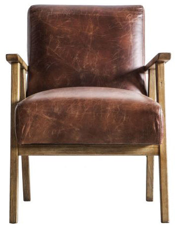 Neyland Armchair Vintage Brown Leather