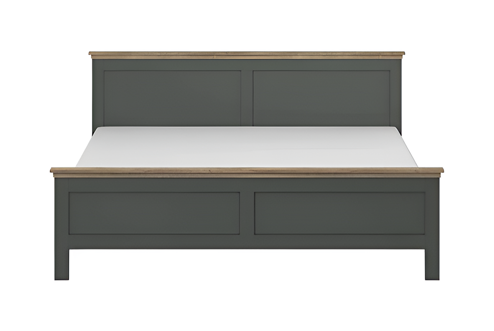 Evora 32 EU Super King Size Bed Frame W191cm H89cm D211cm - Green & Oak Lefkas, Contemporary Style