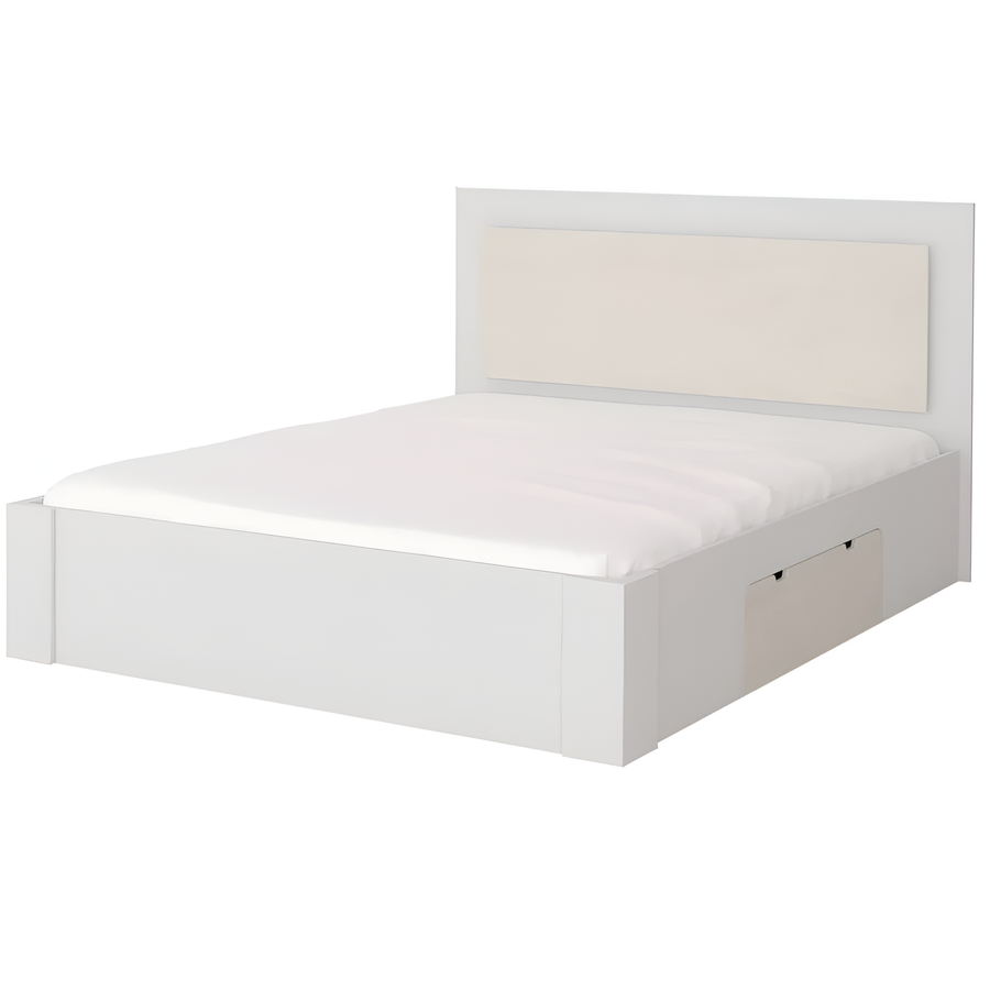 Luxurious Aurelia Divan Bed (170cm x 106cm x 206cm) in Elegant White & Silk