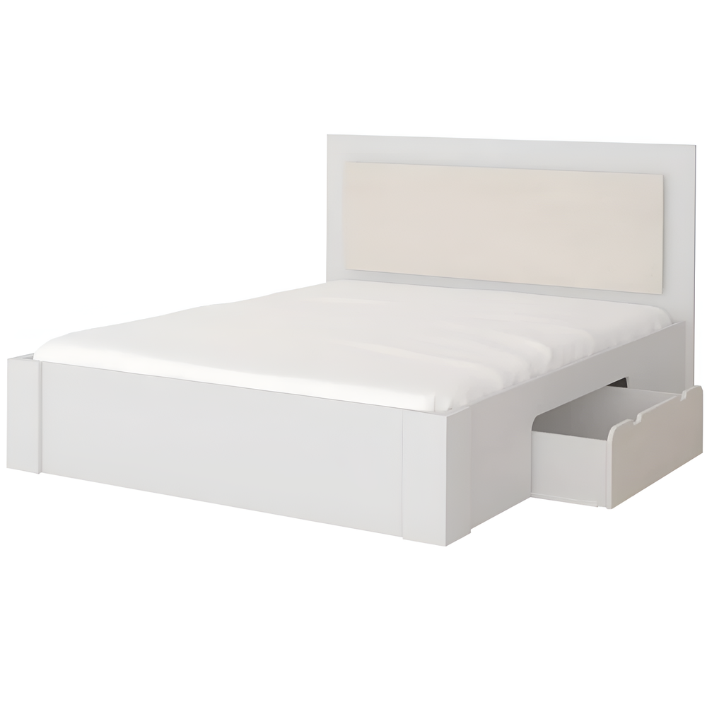 Luxurious Aurelia Divan Bed (170cm x 106cm x 206cm) in Elegant White & Silk