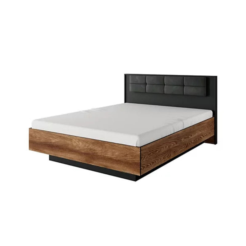 Milton Contemporary Ottoman Bed Frame EU King Size Chestnut Wood Effect & Anthracite (L)210cm (H)102cm (W)167cm