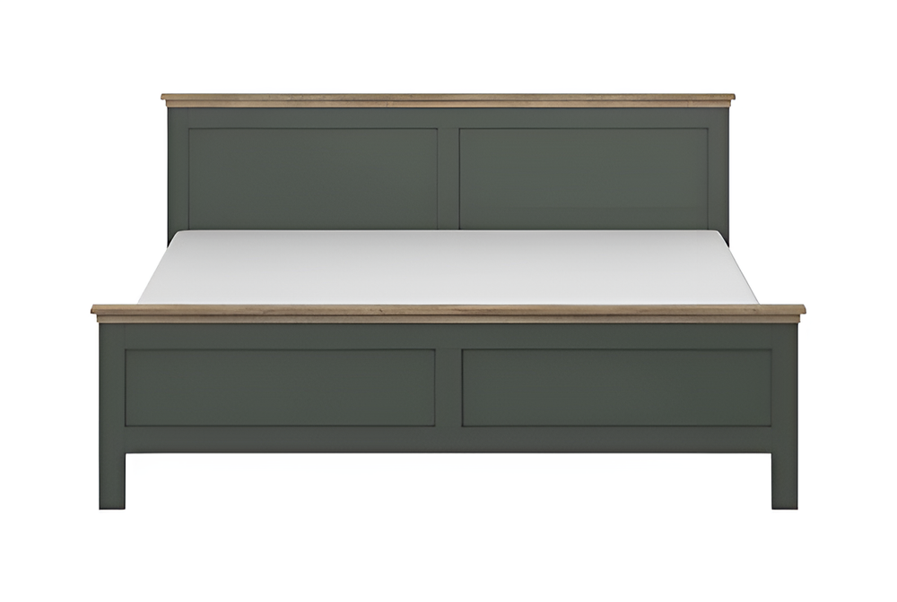 Evora 31 EU King Size Bed Frame W171cm H89cm D211cm - Green & Oak Lefkas, Stylish Two-Tone Bed