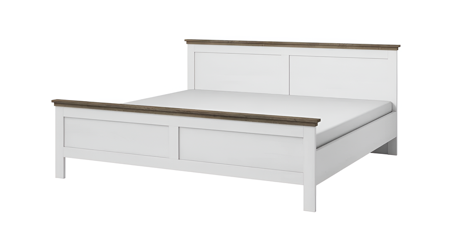 Evora 31 EU King Size Bed Frame W171cm H89cm D211cm - Abisko Ash & Oak Lefkas, Modern Two-Tone Design