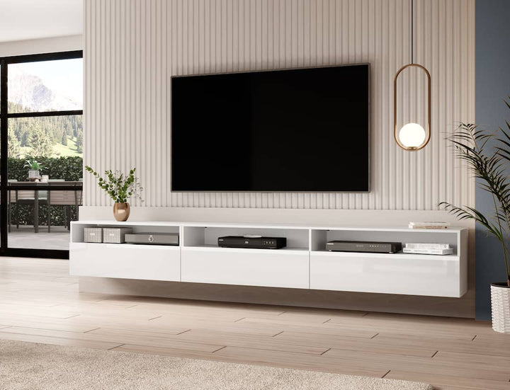 Baros 40 TV Cabinet 270cm White Gloss Carcass