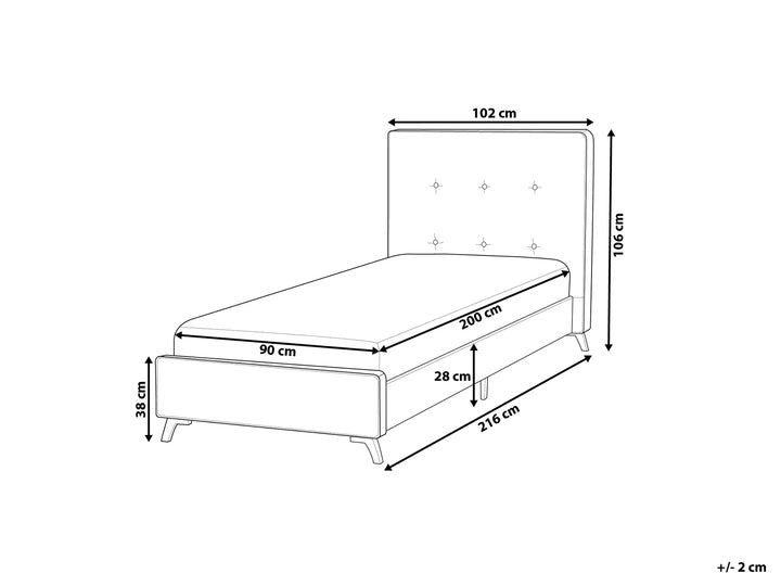 Bed Fabric Bornhart 90 x 200 cm (EU Single) Black