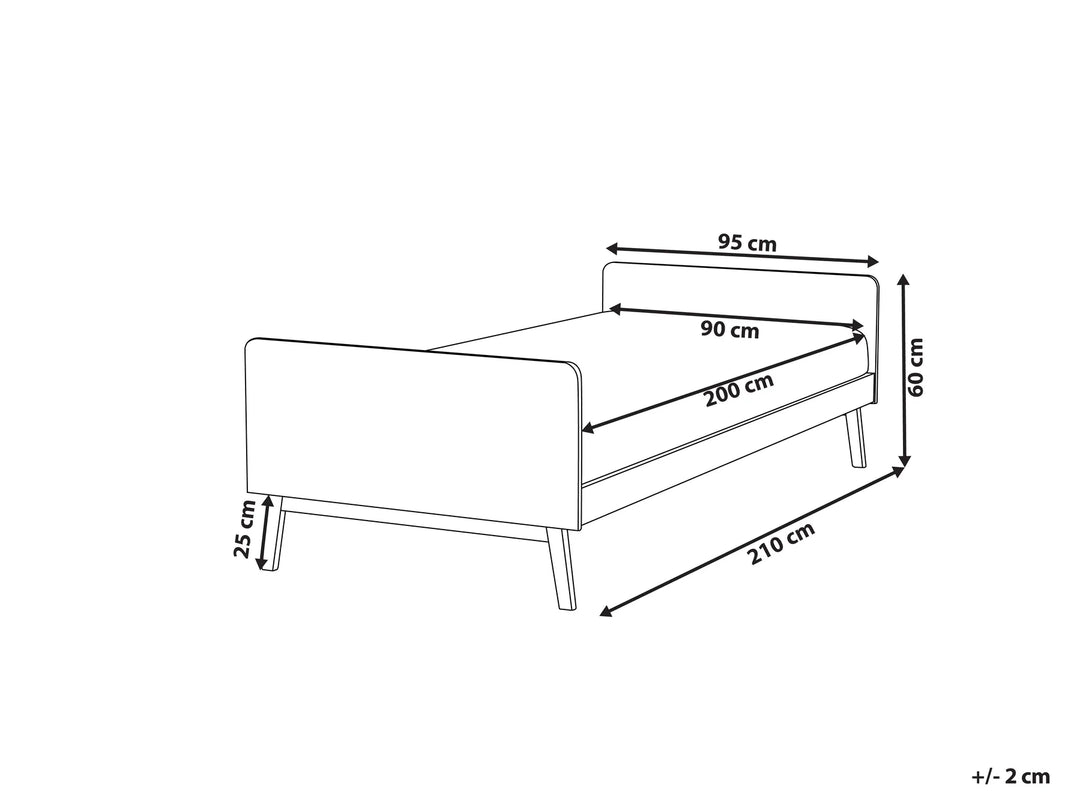 Bed Pine Wood 90 x 200 cm Grey Waldo