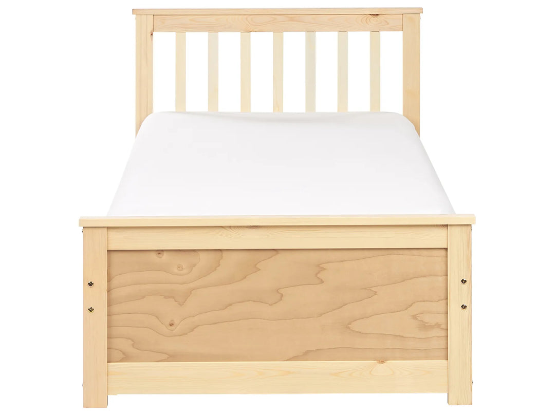 Bed Pine Wood  90 x 200 cm Light Brown Bedfo