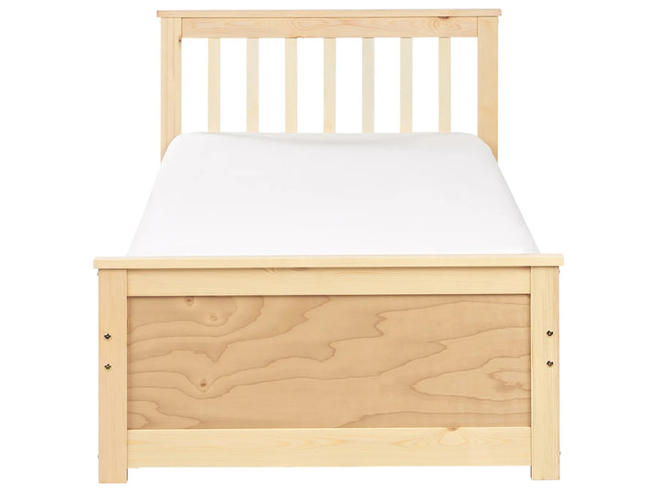 Bed Pine Wood  90 x 200 cm Light Brown Bedfo