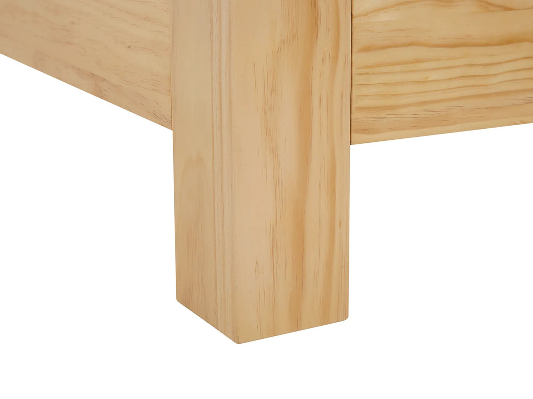Bed Pine Wood Malyna 90 x 200 cm (EU Single) Light Brown
