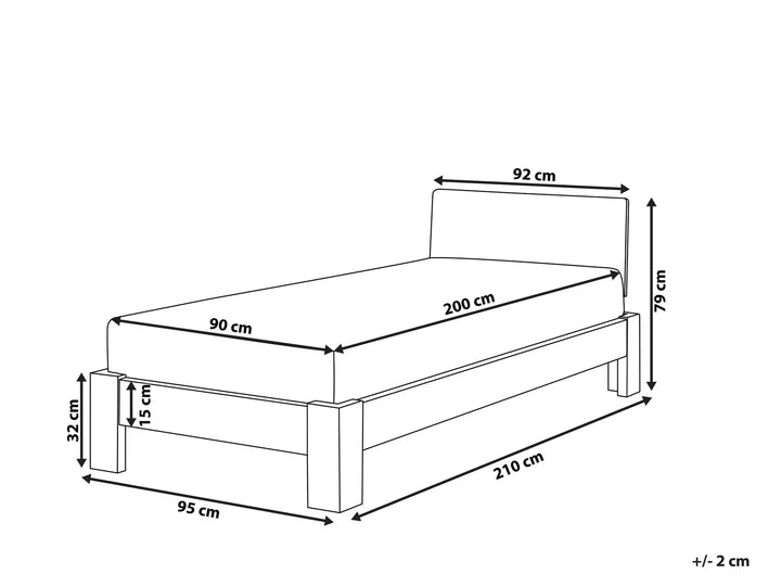 Bed Pine Wood Malyna 90 x 200 cm (EU Single) Light Brown