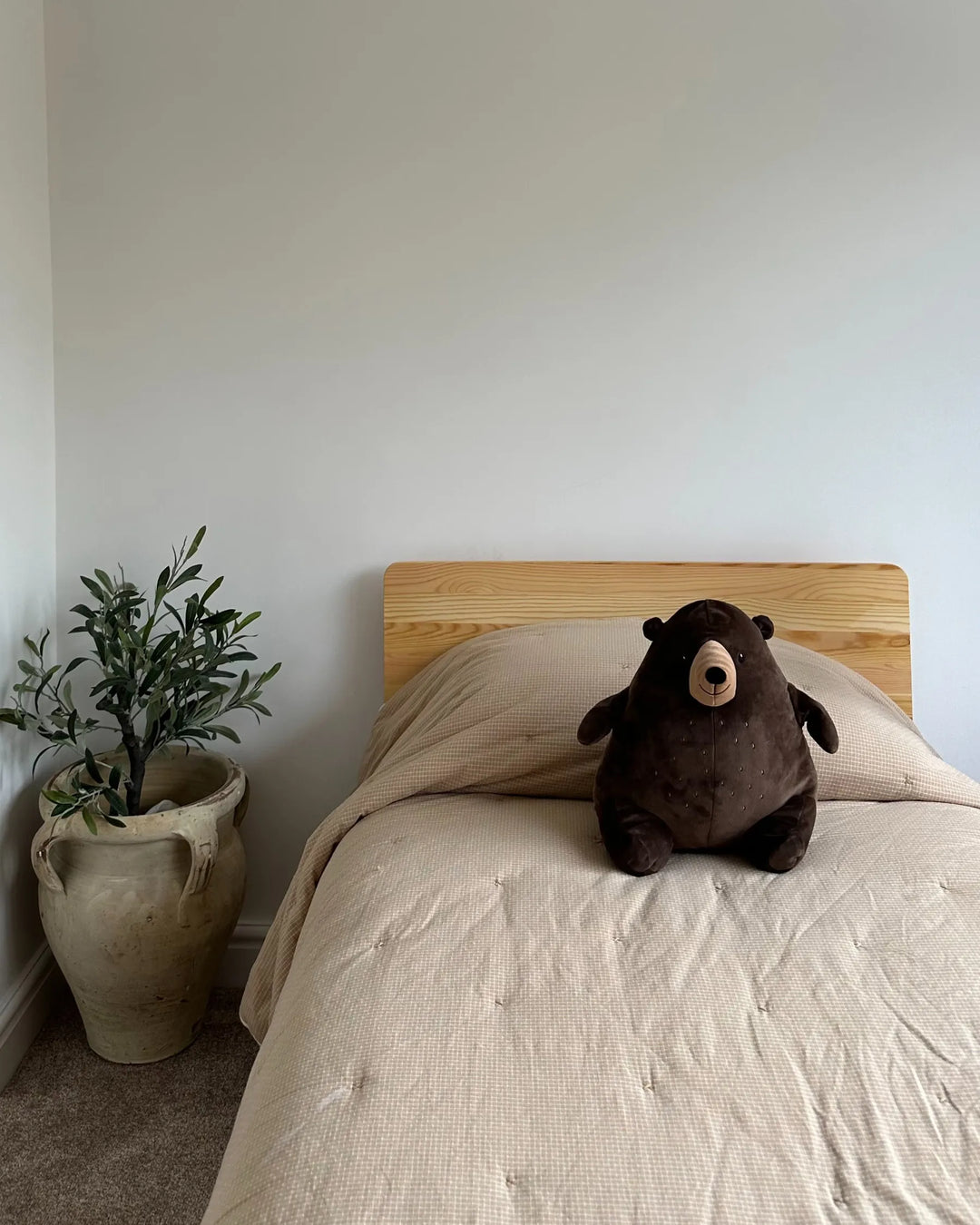 Bed Pine Wood Malyna 90 x 200 cm (EU Single) Light Brown